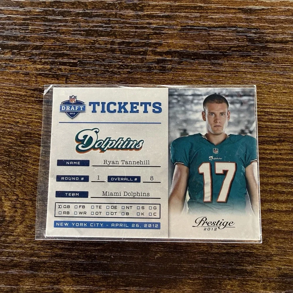 2012 Prestige Ryan Tannehill RC Draft Tickets HoloKote #5 007/100